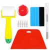 Ewrap Wallpaper Hanging Kit Wallpaper Tools Wallpaper Smoothing Tool with Paint Brush, Wallapaper Scraper, Red Squeegee, Tape Measure