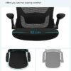 SONGMICS Office Chair with Folding Armrest, Desk Mesh Chair, Ergonomic Computer Chair, 360° Swivel Chair, Adjustable Lumbar Support, Space-Saving