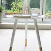 Aspect Martini Metal Tray Round Side/End/Lamp Table, 45 dia x 46cm H, White