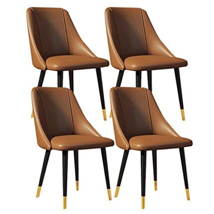 Kitchen Dining Room Furniture Chairs Dining Chairs Set Of 4 Living Room Side Chairs with Soft Pu Leather Cover Cushion Seat and Carbon Steel Legs