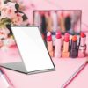 CHEERYMAGIC Portable Folding Mirror, Little Travel Mirror Pocket Compact Makeup Mirror for Make Up Hair Styling and Shaving 11.5 x 8 x 0.25cm Sil