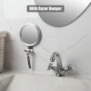 mingqian Bathroom Fogless Mirror Shower Shaving Mirror with Suction Cup Wall Mount with Razor Hook