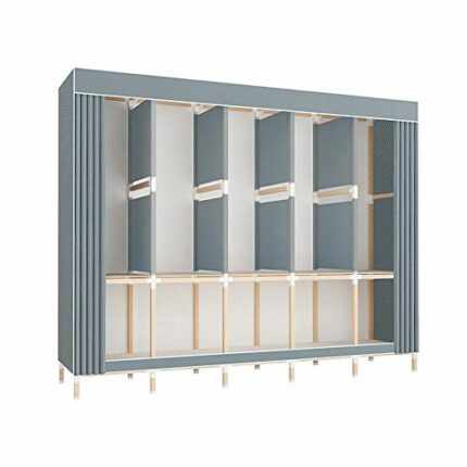 JYDQM Detachable Wardrobe Steel Frame Thicken Bold Double Folding Full Hanging Fabric Simple Storage Economy Cloth Wardrobe