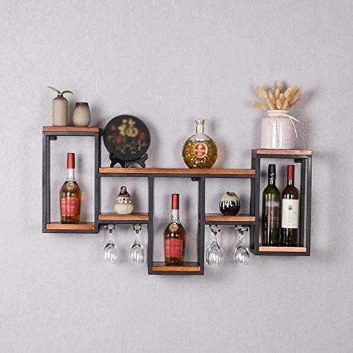 EYLINK Wine Racks,Modern Wall-Mounted Metal Household Modern Wall-Mounted Wine Bottle Hanging Goblet Rack Storage Rack Home Kitchen