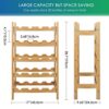 SMIBUY Bamboo Wine Rack, 20 Bottles Display Holder, 5-Tier Free Standing Storage Shelves for Kitchen, Pantry, Cellar, Bar (Natural)