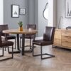 Julian Bowen Set Of 2 Brooklyn Chairs, Brown,Height: 89, Width: 47, Depth: 65cm