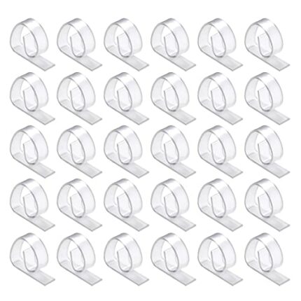 ProTensils 30 Pcs Clear Picnic Tablecloth Clips, Transparent Outdoor Table Clips for upto 1.1" table thickness