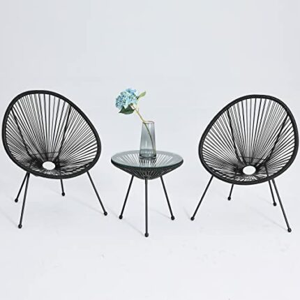 ABCCANOPY Patio Set, PE rattan, Black
