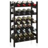 SMIBUY Bamboo Wine Rack, 20 Bottles Display Holder, 5-Tier Free Standing Storage Shelves for Kitchen, Pantry, Cellar, Bar (Natural)