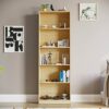 Vida Designs Cambridge 5 Tier Extra Large Bookcase, Oak Wooden Shelving Display Storage & Oxford 5 Tier Cube Bookcase, Oak Wooden Shelving Displa