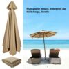 WUHNGD Replacement Parasol Cover 3m 8/6 Ribs Parasol Canopy Cover Replacement Patio Market Umbrella Waterproof Umbrella Replacement Top Shade Cov