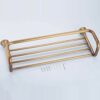 Towel Rack Copper Double Layer Wall Mounted Metal Rustproof Towel Holder Electroplated Surface Bedroom Storage Rack for Bathroom Hotel Kitchen