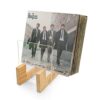 AZKEEGREY 2Pack Clear Vinyl Record Storage Holder, Wooden Base Vinyl holder Stand Display for Desktop Album Storage LP CD, DVD