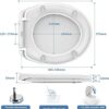 Toilet Seat, MUJIUSHI Soft Close Toilet Seats with Non-Slip Seat Bumpers & Metal Screw Bolts, Fit Standard Round Toilet, Quick Release No Slam Wh