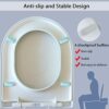 Toilet Seat Soft Close, Toilet Seats with Quick Release for Easy Clean, Easy Top Fixing with Adjustable Hinges, Anti-Slip Standard White D Shape