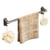 No Drill Towel Holder Adhesive Towel Rail Wall Mounted Towel Rack with Hook Space Aluminum For Bathroom Kitchen,grey,1 Layer 40cm