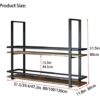 EYLINK Rustic Hanging Wine Rack, Industrial Ceiling Mount Shelf, 2 Tier Vintage Display Wine Storage Holder with Stemware Glass Shelf and Guard R