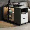 HOLUCE Faux Rock Slate Color Sofa Sideboard Living Room Mobile Sideboard Coffee Table Cabinet Side Storage Storage Organizer (Color : Argento, Si