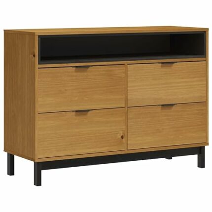 vidaXL Drawer Cabinet, Drawer Chest for Home and Office, File Cabinet with Drawer and Compartment, Storage Organiser, FLAM Solid Wood Pine