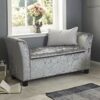 Verona Crushed Velvet Window Seat (Grey)