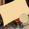 Sun Shade Sail, Water Resistant Sunscreen Awning Canopy 95% UV Block for Outdoor Garden Patio, with Free Mounting Ropes - Rectangle 2x3 M, Beige