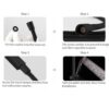 Black matt Universal 1 Mode Shower Head Slim Square High Pressure Shower Head Rainfall Hand Held Water Saving Bathroom Handshower