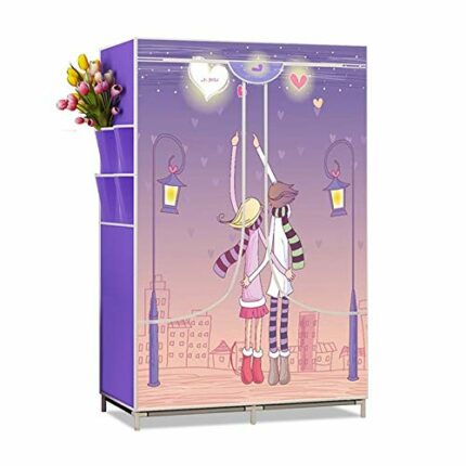 JYDQM Simple Wardrobe Reinforced Thicken Cloth Sturdy Steel Frame Assembly Oxford Locker Hanging Wardrobe