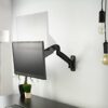 VIVO Height Adjustable Pneumatic Extended Arm Single Monitor Wall Mount, Full Motion Articulating, Fits 17 to 27 inch Screen, Black, MOUNT-V001G
