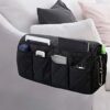 NICEYEA Sofa Chair Couch Armrest Organizer Caddy Anti-Slip Armchair Storage Bag Remote Control Holder for Recliner Couch with Pockets for Cellpho