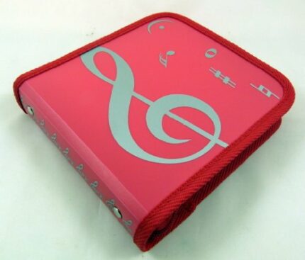 Music Themed Red 24 CD DVD VCD Zipper Wallets