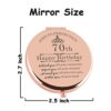 Cawnefil 70th Birthday Gifts for Women Rose Gold Compact Makeup Mirror Happy 70 Birthday Gift Ideas for Women 70th Birthday Gift for Aunt Mom Gra