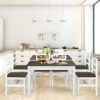 DINGZZ 5 Piece Cutlery Set Solid Wood Compact Kitchen Dining Table And 4 Chairs Furniture