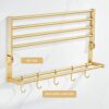 HIGOH Towel Rack Light High-End Towel Rack, Bathroom Folding Towel Holder, Bathroom Rack Toilet Bathroom Hardware