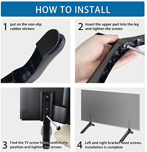 Drsn TV Base Pedestal Feet, TV Stand Mount Legs for Most Televisions with Mounting Hole Distance from 0.787-2.16 inch / 2cm-5cm…