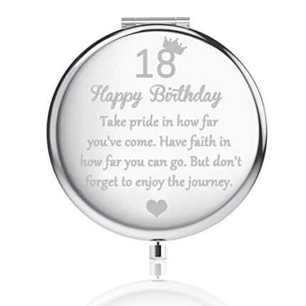 BNQL 18 Birthday Mirror Happy 18th Birthday Gifts for Her 18 Year Old Birthday Gifts Turning 18th Inspirational Gifts Small 2 Sided Mirror 1x 2x
