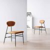 DINGZZ Dining Chair Minimalist Home Iron Backrest Dining Table and Chair Casual Industrial Style Chair