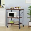 UXZDX 3 Tier Kitchen Storage Cart Microwave Oven Rack For Household Kitchen Wheel Movable Storage Holders Cart