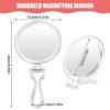 HERBYD Magnifying Mirror 30x with Handle, 1X/30X Hand Mirror Travel Mirror with Double-Sided, Foldable Hand Held Mirror, Hanging Beauty Vanity Mi