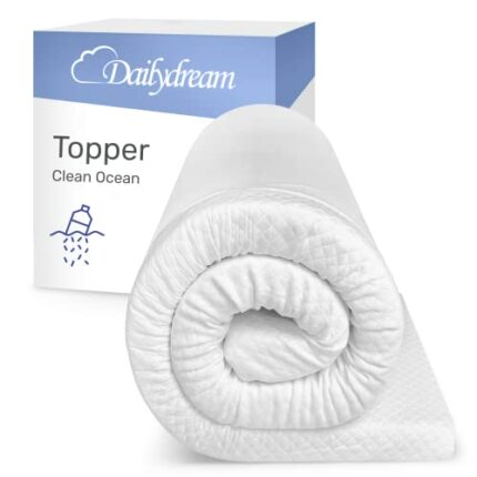 Dailydream Viscoelastic Mattress Topper Model M with Memory Foam Effect, 80 x 200 x 5 cm, Edition Clean Ocean