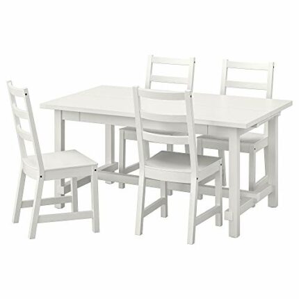 Ikea NORDVIKEN/NORDVIKEN table and 4 chairs, 152/223x95 cm, white/white