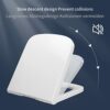 Fanmitrk White Toilet Seat Duroplast,Soft Close Toilet Seat,Square Shape,Easy to Clean,Quick Release and Top Fastening (UF09-06)