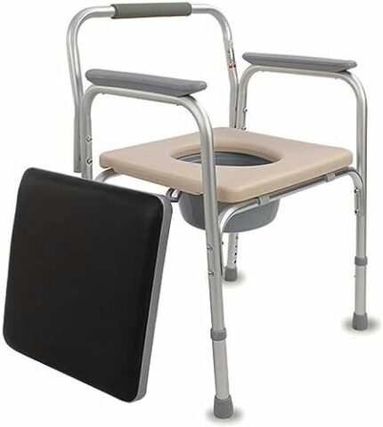 CNAOHGHN Toilet Portable for Elderly People Toilet Stool, Pregnant Women's Bathroom Chair, Bearing Weight 100 kg, Fixed Barrel Chair with Toilet