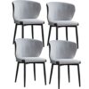 Kitchen Dining Room Furniture Chairs Fabric with Backrest Soft Padded Seat Dining Chair Set Of 4 with Black Metal Legs for Office Lounge Dining K