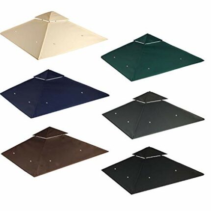 freigarten.de Replacement Roof for Gazebo 3 x 3 m Sand Antique Gazebo Waterproof Material: Panama PCV Soft 370 g/m² Extra Strong Model 6 (Anthrac
