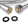 1.75m Long Shower Hose - Chrome-Plated Stainless Steel - Leakproof Flexible Metal Hose with Double Lock, Odourless Tubing, Universal 1/2 Inch Sta