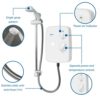 Agio | Shower Electric | 8.5 KW | Triton Shower I WHITE I Electrical Showers | with Showerhead and Anti Twist Hose | Best Electric Shower Units f