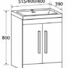 The Bath People Newton 600mm Bathroom Anthracite Grey Vanity Unit | Floor Standing Includes White Glass Basin With Soft Close Doors | Bathroom St
