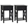 ZYZMH 2PCS Nightstand Chair Side End Table with Drawer & Shelf Bedroom Furniture