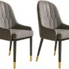 dining chair Office Reception Chairs Business Dining Chairs Set Kitchen Modern Kitchen Dining Chairs Set of 2 Water Proof PU Leather Side Chair w