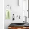 Hand Towel Ring, Stainless Steel Towel Ring Rustproof for Kitchen for Bathroom(223130 brushed towel ring)